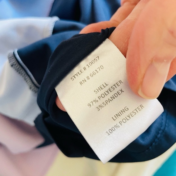 Hutch Asymmetrical Blue and Purple Wrap Midi Dress - Picture 7 of 14